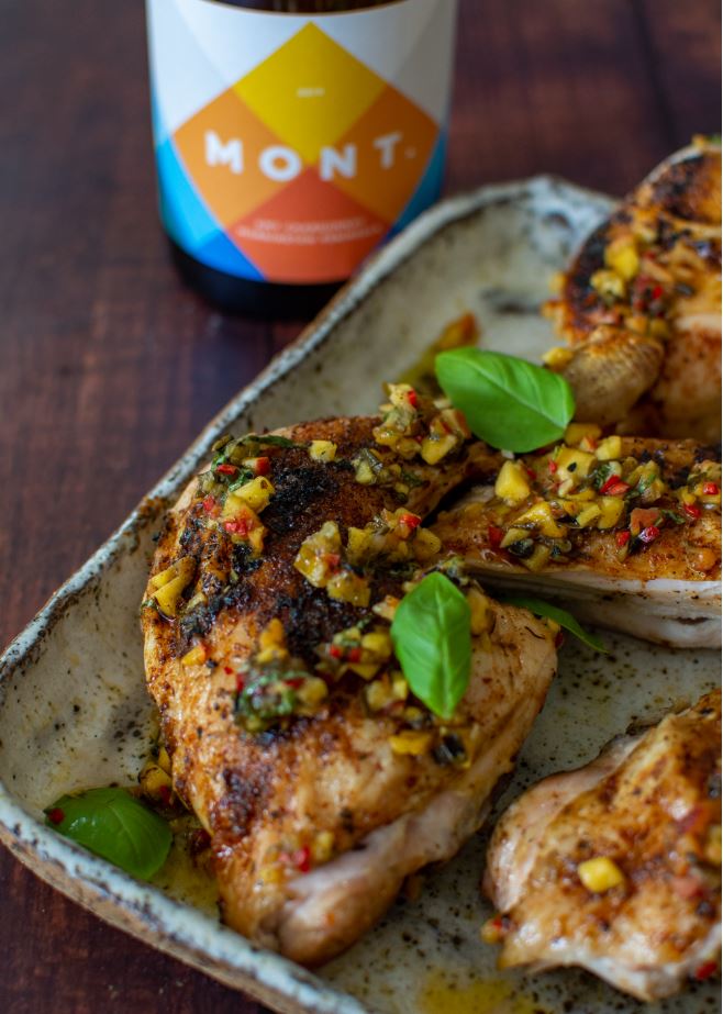 Mont Recipes: BBQ Spatchcock Chicken with Salsa